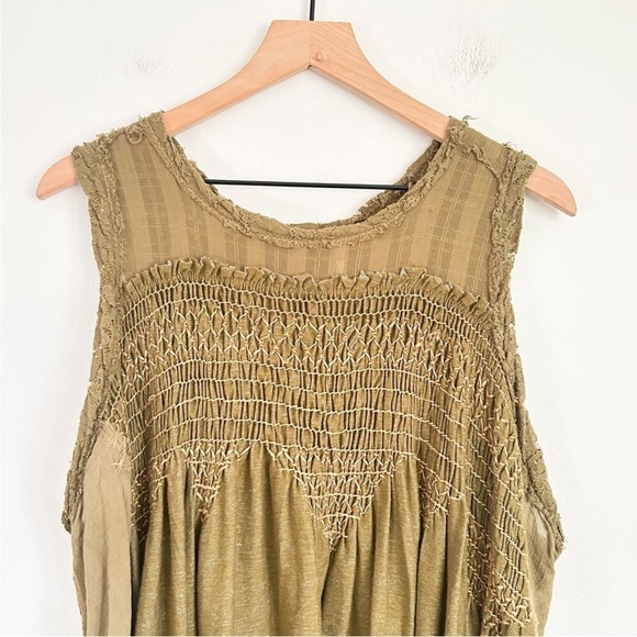 Free People Oversized Sea Breeze Tunic Top Green Size Small Flowy Bohemian - Picture 6 of 13